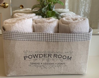 Fabric Basket, Powder Room