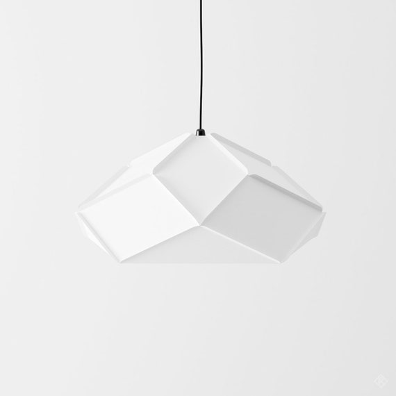 Paper Lamp Geometric Lampshade Printable Pdf Pattern Diy Etsy