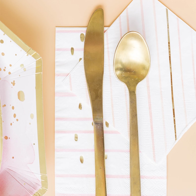 Pink Striped Guest Napkins - Thumbnail 4