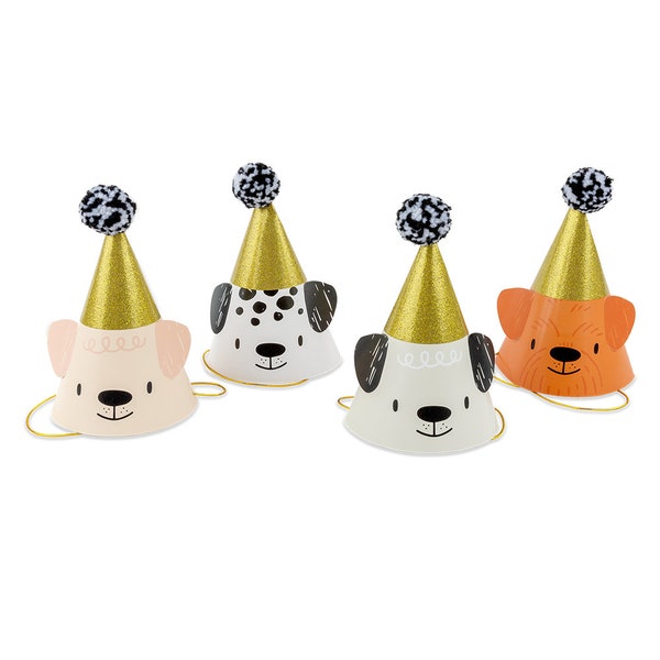 Bow Wow Party Hats - 8 Pk., 2 of Each Style