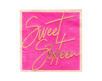 Milestone "Sweet Sixteen" Cocktail Napkins - 20 Pk.