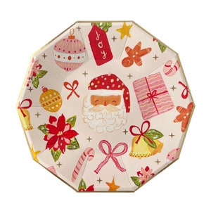 Joy Santa Weihnachten Große Teller - Packung mit 8