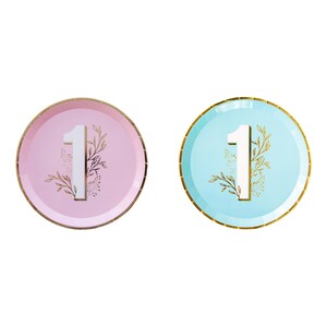 First Birthday Dinner Plates - Pack of 8 - 2 Color Options