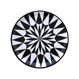 Kaleidoscope Black and White Plates - Pack of 8 - 2 Size Options