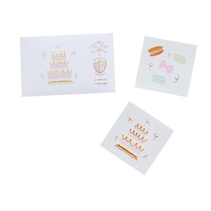 Cake Themed Temporary Tattoos - Pack of 2