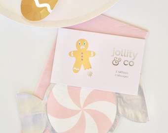 Gingerbread Men Temporary Tattoos - Pack of 2