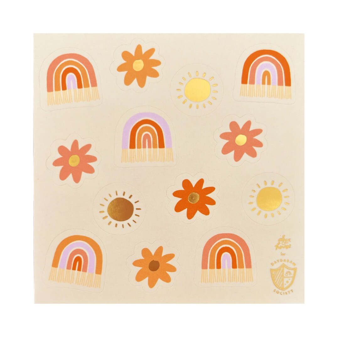 Boho Rainbow Sticker Set - Pack of 4 - Etsy