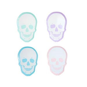Pastel Skeleton Dinner Plates - Pack of 8