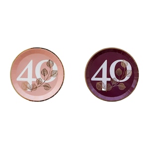 40th Dessert Plates - Pack of 8 - 2 Color Options