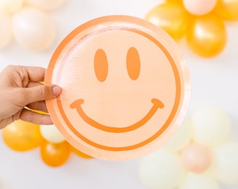 Peace & Love Smile Dessert Plates  - Pack of 8