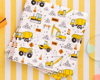 Grandes serviettes de table à imprimé construction - Lot de 16