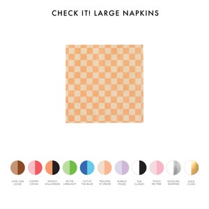 Checkered Cocktail Napkins - Pack of 20 - 11 Color Options