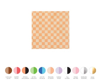 Checkered Cocktail Napkins - Pack of 20 - 11 Color Options