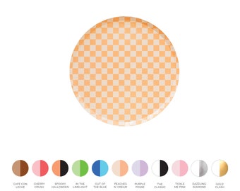 Checkered Dessert Plates - Pack of 8 - 11 Color Options