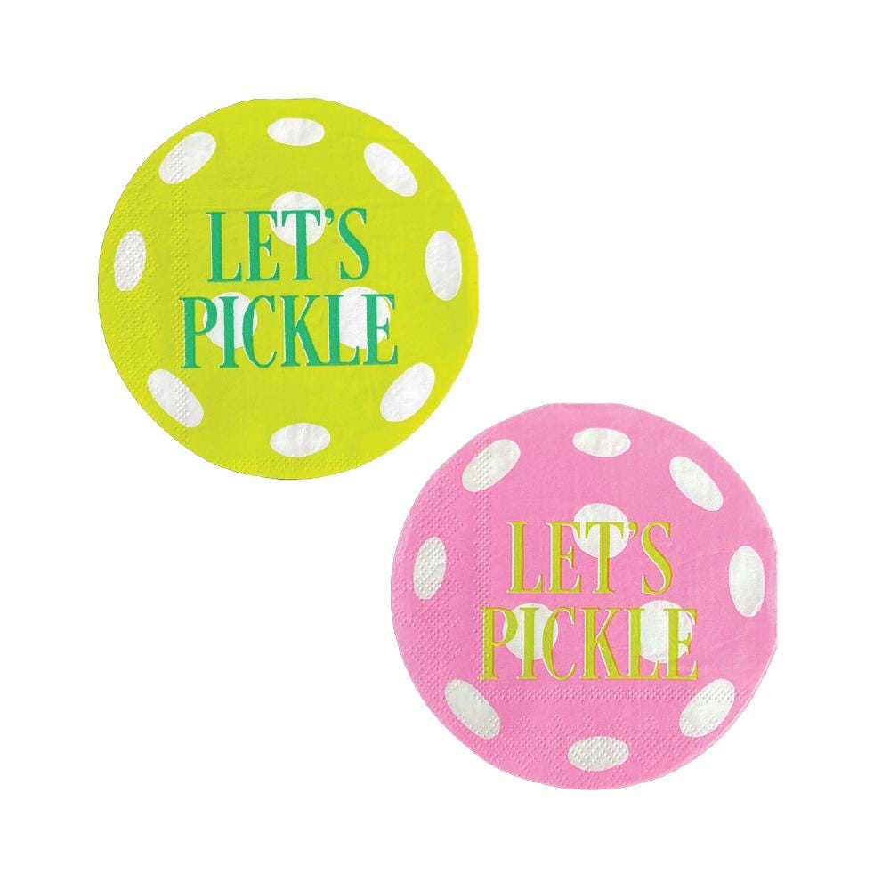 Pickleball Social Club Let's Pickle Cocktail Napkins - Pack of 16