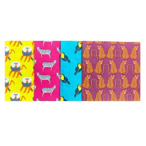 Jungle Animal Print Große Servietten - 16er Pack, 4 von jedem Stil