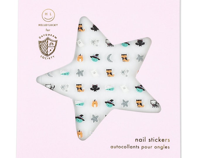 Halloween Cat Nail Stickers - Pack of 1, 100 Stickers