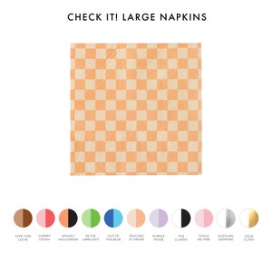 Checkered Large Napkins - Pack of 16 - 11 Color Options
