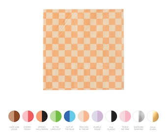 Checkered Large Napkins - Pack of 16 - 11 Color Options