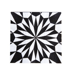 Kaleidoscope Black and White Cocktail Napkins - Pack of 20