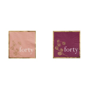 Forty Cocktail Napkins - Pack of 20 - 2 Color Options
