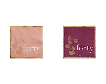 Quarante serviettes de cocktail - Lot de 20 - 2 couleurs disponibles