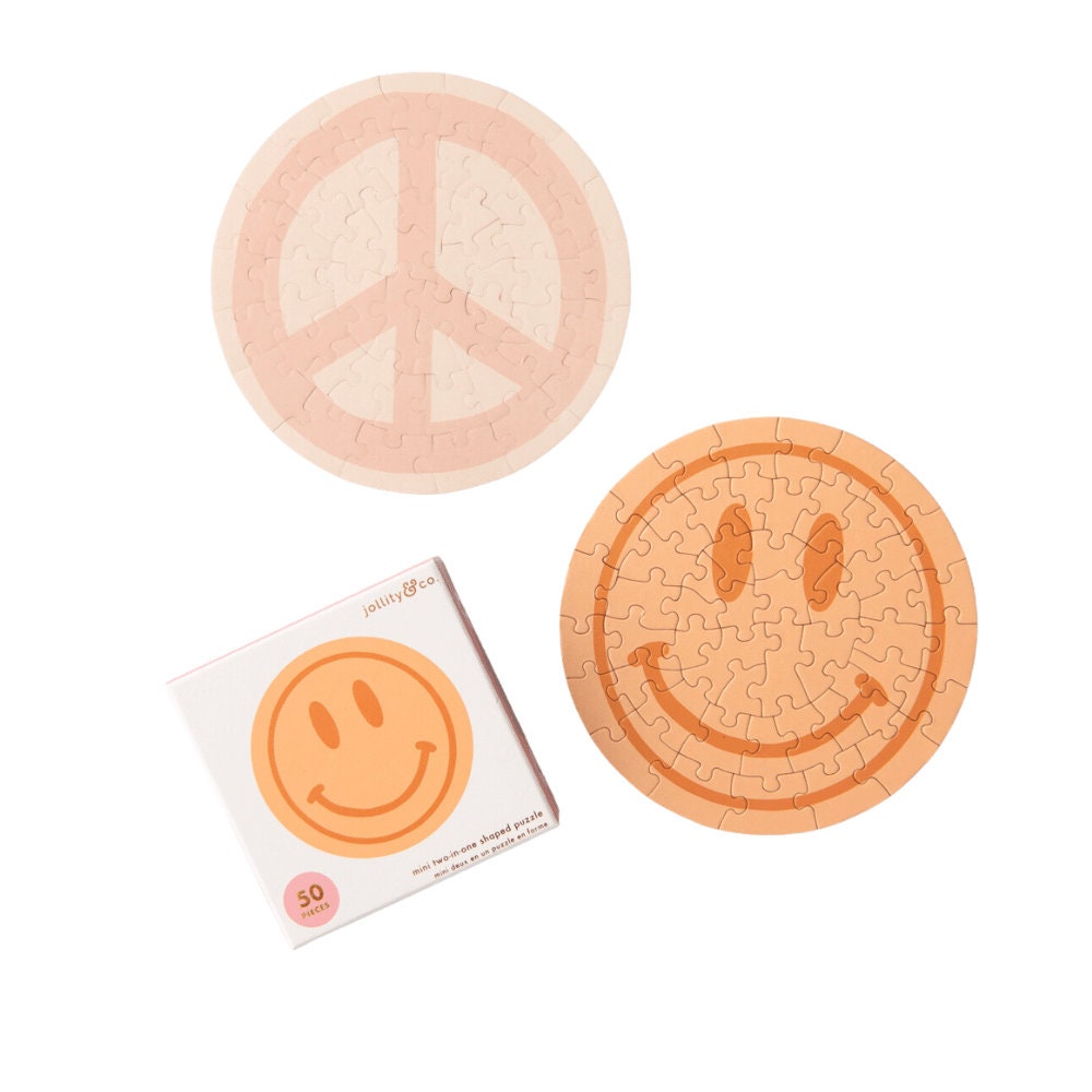 Double Sided Peace and Smiley Face Mini Puzzle - Pack of 1 - Etsy