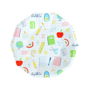 School Themed Large Plates - Pack of 8