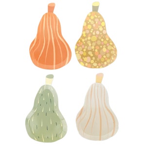 Gourd Dessert Plates -  Pack of 8, 2 of Each Style