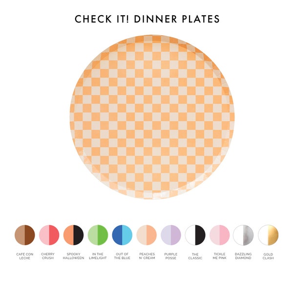 Vérifie ça! Assiettes à dîner – paquet de 8. - 11 options de couleurs