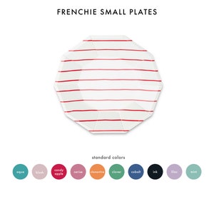 Frenchie Striped Small Plates - Pack of 8 - 10 Color Options