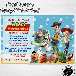 TOY STORY Baby Shower Invitation, Digital Download, Toy Story Baby Shower, Toy Story Baby, Toy Story Themed Baby Shower image 1