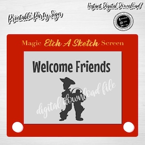 TOY STORY Sign, Etch A Sketch Sign, Toy Story Party, Etch A Sketch, Toy Story Etch, Toy Story Printable, Toy Story Party Sign, diy