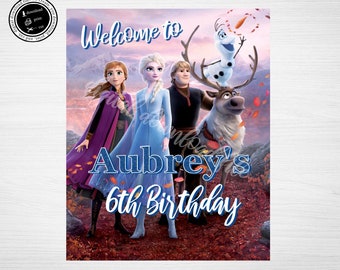 Custom Frozen Birthday Party Sign: Printable Decor (Digital Download)