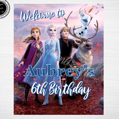 Printable FROZEN Party Sign Frozen Birthday Sign FROZEN | Etsy