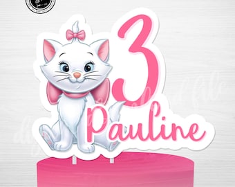 Printable MARIE Cake Topper, Marie Party Sign, Marie Birthday, Marie Aristocats Party, Marie Digital Download, Aristocats Party, Marie Bday