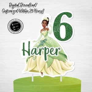 Printable PRINCESS TIANA Cake Topper, Princess and the Frog, Cake Topper,Tiana, Princess,Printable Cake Topper,Princess Tiana Birthday,Tiana