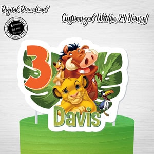 Lion King Cake Topper: Personalized Birthday Party Decor (Digital Download)
