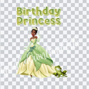 Tiana Birthday Girl Iron On Image: Princess Shirt PNG (Digital File)