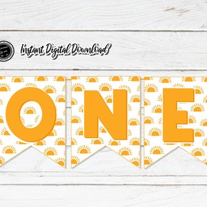 Boho Sunshine Hochstuhl Banner: Erster Geburtstag Dekor (Digitaler Download)