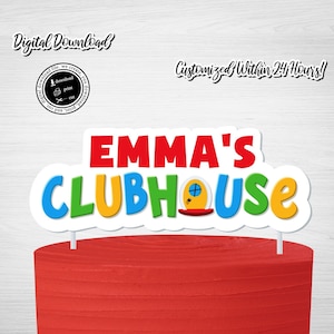 Printable MICKEY Clubhouse Cake Topper, Mickey Mouse Inspired, Printable Mickey Cake Sign, Mickey Party Sign,Digital Download,Mouse