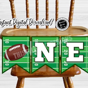 Football High Chair Banner: First Birthday Printable (Digital Download)