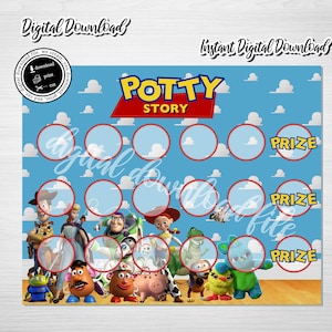Druckbare TOY STORY Töpfchen Karte, Töpfchen Karte, Spielzeug Geschichte, Spielzeug Geschichte, Spielzeug Geschichte druckbare, sofortige Download Töpfchen Karte