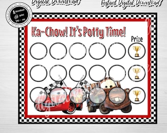 Cars Potty Training Reward Chart: Lightning McQueen Printable (Digital Download)
