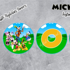 Mickey Mouse 1st Birthday Highchair Banner (Digital Download)