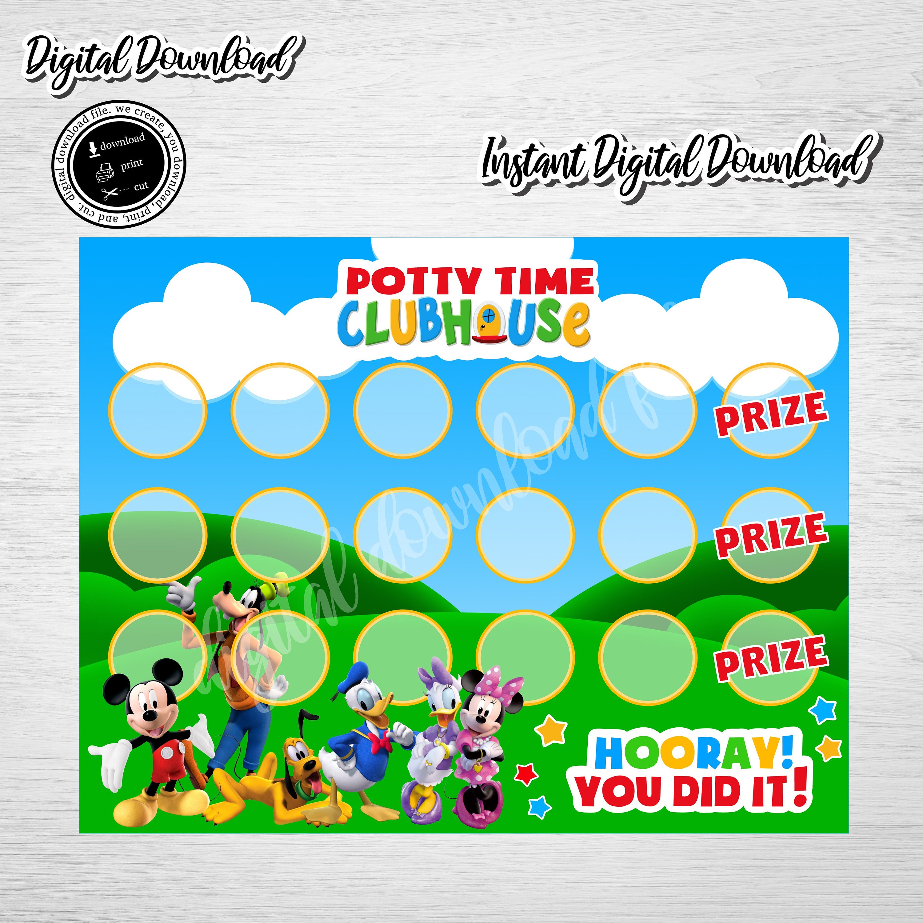 MICKEY MOUSE Clubhouse Potty Time Chart Mickey Potty Training pic photo