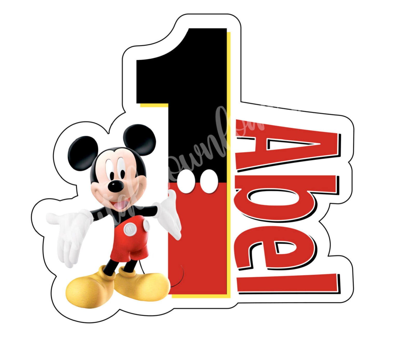 Printable MICKEY MOUSE Birthday Cake Topper Mickey Mouse - Etsy