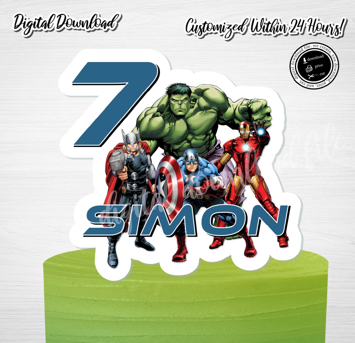 Guruh® Avenger Paper Cake Topper - Exciting Cake Decoration for Heroic  Celebrations (5 Pieces) : Amazon.in: Toys & Games