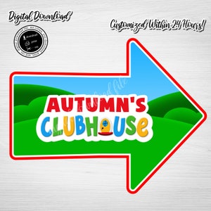 Custom Mickey Clubhouse Arrow Sign: Printable Party Decor (Digital Download)