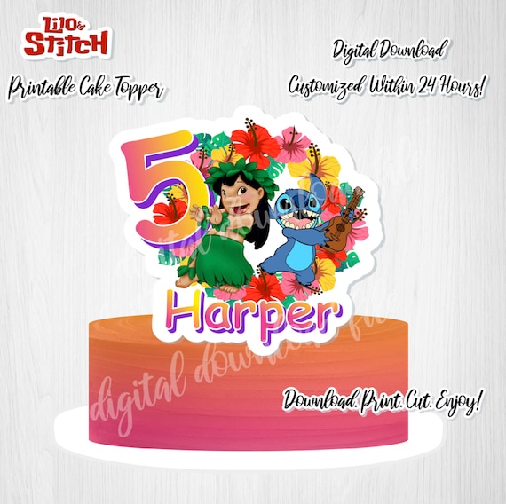 Stitch party cake topper, lilo and stitch cake topper, stitch Centerpiece,  stitch superhero Decorations, stitch party supplies